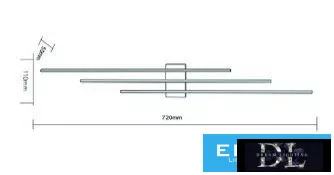 UNIVERSO Fali lámpa 23w 1840lm 4000k IP20 Fekete 720x110x50mm