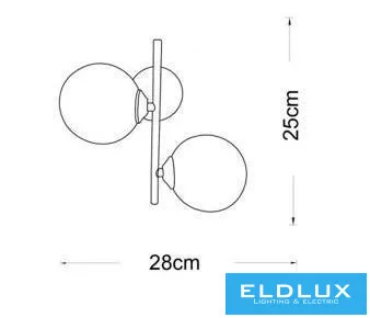 UNIVERSO Fali lámpa 2xG9 max.10w 280x250mm IP20 Óarany 5év