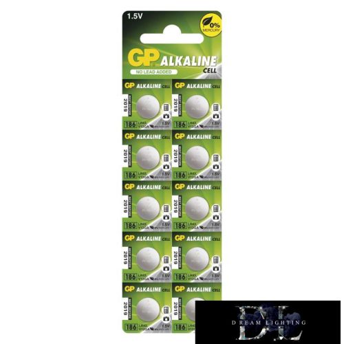 GP alkáli gombelem LR43 (186F) 10db/bliszter