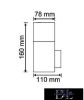 UNIVERSO Kültéri fali lámpa 1xE27 max.13w IP44 fekete 110x78x160mm 5év