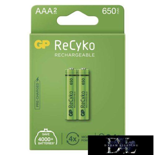 GP ReCyko NiMH akkumulátor HR03 (AAA) 650mAh 2db