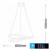 UNIVERSO Függeszték LED 38w 3040lm CCT kapcs. IP20 ∅600mm fehér