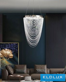 UNIVERSO Kristály üveg csillár 35w 2800lm 6500k 220° IP20 Króm D400x1200mm
