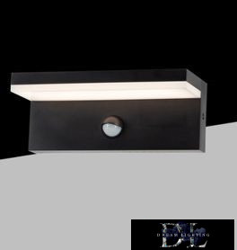 UNIVERSO Kültéri fali lámpa mozgásérzékelővel 10w 1000lm 4000k IP54 fekete 210x90x82mm 3év