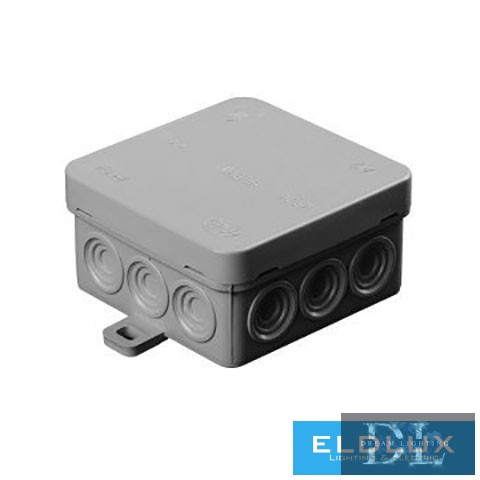 BUDVILL Kötődoboz falonkívüli 75mmx 75mmx 40mm szürke műanyag IP54 12 kábel/cső