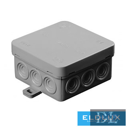 BUDVILL Kötődoboz falonkívüli 85mmx 85mmx 40mm szürke műanyag IP54 12 kábel/cső BUDVILL