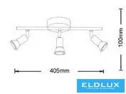 UNIVERSO Spot lámpatest 3xGU10 Max.10w IP20 Fehér 405x100mm