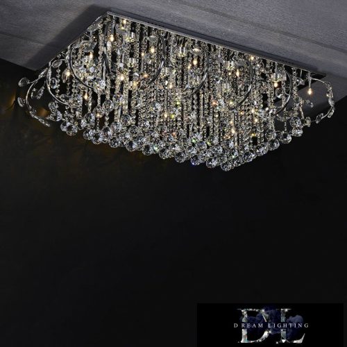 ELDLUX Kristály Üveg Mennyezeti Lámpa Króm LED 24×5W 4000k IP20 1050x700x340mm