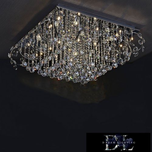 ELDLUX Kristály Üveg Mennyezeti Lámpa Króm LED 25×5W 4000k IP20 850x850x340mm