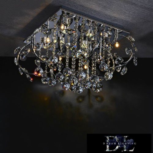 ELDLUX Kristály Üveg Mennyezeti Lámpa Króm LED 8×5W 4000k IP20 500x500x300mm
