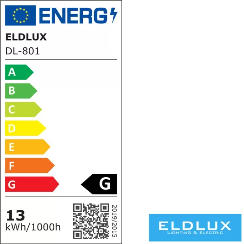ELDLUX Kerekített tükör fekete kerettel LED háttérvilágítással (párátlanító + érintőkapcsoló) IP44 600x800mm