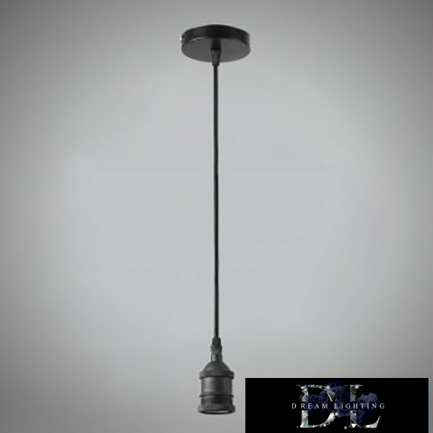 UNIVERSO Függeszték fém foglalattal 1xE27 max. 240V 60w 2 méter fekete