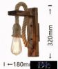 UNIVERSO Kender kötél fali lámpa 1xE27 IP20 180x320mm fekete