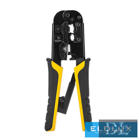 Deli Tools Ethernet csatlakozó krimpelő fogó 4/6/8P RJ45/RJ14/RJ12/RJ9 fekete/sárga