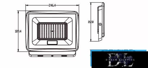 UNIVERSO LED reflektor 100w 9000lm 3000k IP65 fehér 212x246x36mm