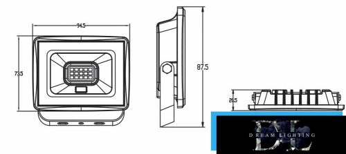 UNIVERSO LED reflektor 10w 900lm 4000k IP65 fekete 87x94x20mm