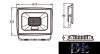 UNIVERSO LED reflektor 30w 2700lm 3000k IP65 fekete 135x147x29mm