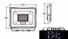 UNIVERSO LED reflektor 50w 4500lm 3000k IP65 szürke 135x147x29mm