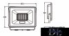 UNIVERSO LED reflektor 50w 4500lm 3000k IP65 fekete 135x147x29mm