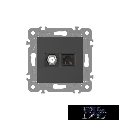 ELDLUX ELDGROUND SAT (13db) + RJ45 Cat.5e UTP aljzat fekete