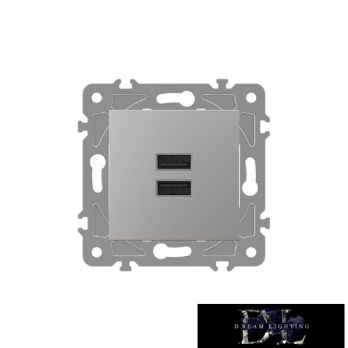 ELDLUX ELDGROUND 2×USB töltő ajzat type A 2.1A/2×1.05A ezüst