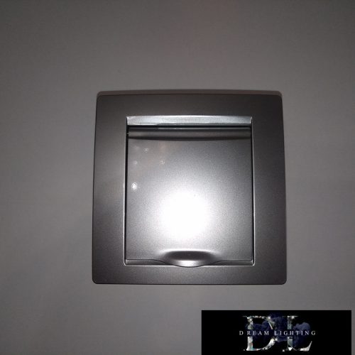 ELDLUX ELDGROUND 2P+F konnektor gyerekvédelemmel csapfedéllel ezüst csavaros IP44