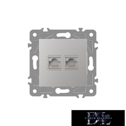 ELDLUX ELDGROUND 2×RJ45 Cat.5e UTP aljzat ezüst