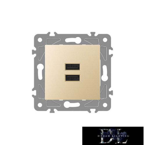 ELDLUX ELDGROUND 2×USB töltő ajzat type A 2.1A/2×1.05A arany