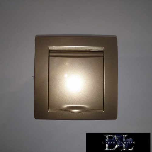 ELDLUX ELDGROUND 2P+F konnektor gyerekvédelemmel csapfedéllel arany csavaros IP44