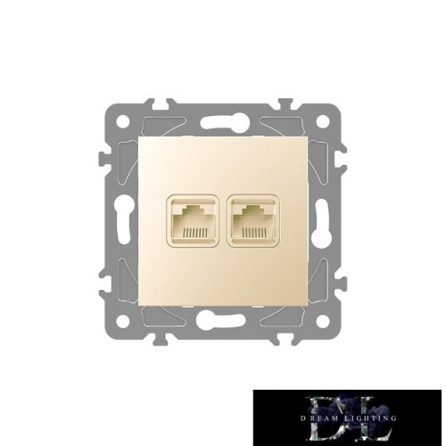 ELDLUX ELDGROUND 2×RJ45 Cat.5e UTP aljzat arany