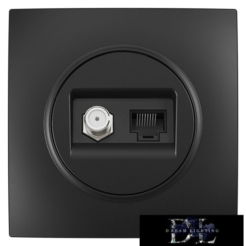 ELDLUX ELDELIN SAT (13db) + RJ45 Cat.5e UTP aljzat fekete