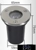 UNIVERSO Taposólámpa LED 1.5w 120lm 6500k 60° IP65 acél Ø65-Ø59x75mm