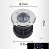 UNIVERSO Taposólámpa LED 3w 300lm 3000k 45° IP67 acél Ø90-Ø76x85mm
