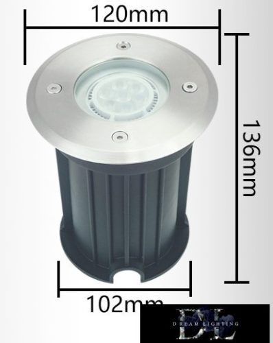 UNIVERSO Taposólámpa 1xGU10 Max.60w IP65 acél Ø120-Ø102x136mm