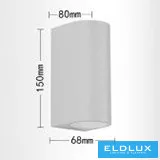 UNIVERSO fali lámpa 2×GU10 IP65 68×80×150mm fehér