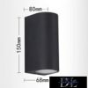 UNIVERSO fali lámpa 2×GU10 IP65 68×80×150mm fekete