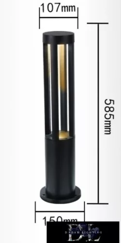 UNIVERSO kerti lámpa COB LED 12w 600lm 3000k IP65 ∅107/∅150×585mm fekete