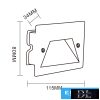 UNIVERSO Lábazati süllyesztett LED lámpa PIR-vel 3w 150lm CCT IP65 fekete 115x80x34mm