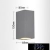 UNIVERSO fali lámpa 2×GU10 IP65 68×80×150mm szürke