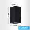 UNIVERSO fali lámpa 2×GU10 IP65 68×80×150mm fekete