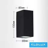 UNIVERSO fali lámpa 2×GU10 IP65 68×80×150mm fekete