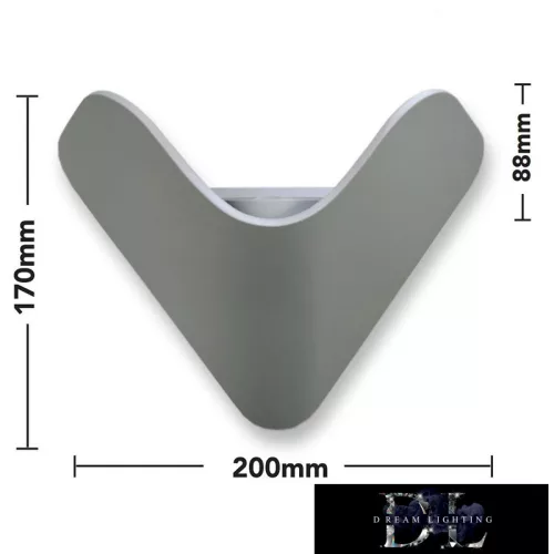 UNIVERSO fali lámpa LED 12w 1000lm 6500k IP65 200×170×88mm szürke