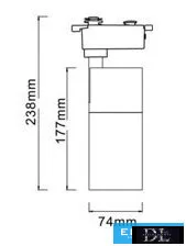 UNIVERSO Egyfázisú sínhez lámpa 15w 1270lm CCT.kap 38°  IP20 Fekete D74x238mm