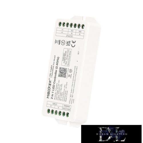 MIBOXER 2in1 RF 2.4G SIMA/CCT LED Szalaghoz Vezérlő DC:12-48V Max:20A