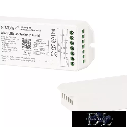 MIBOXER 3in1 RF 2.4G RGB/RGBW/RGB-CCT LED Szalaghoz Vezérlő DC:12-48V Max:20A