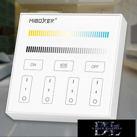 MIBOXER RF 2.4G CCT LED Szalaghoz Fali Távirányító 4 Zónás fehér