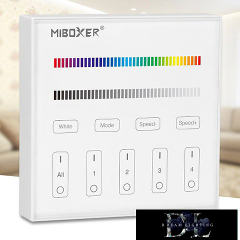MIBOXER RF 2.4G RGBW LED Szalaghoz Fali Távirányító 4 Zónás fehér