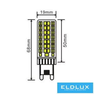 UNIVERSO LED izzó G9 7W 820lm 6500K CRI≥80 Ø19x68mm