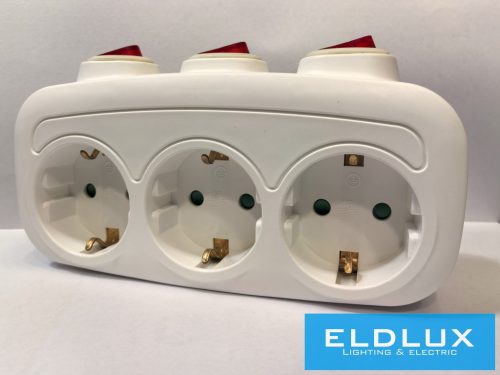 ELDLUX Elosztó 3x type F kapcsolóval IP20