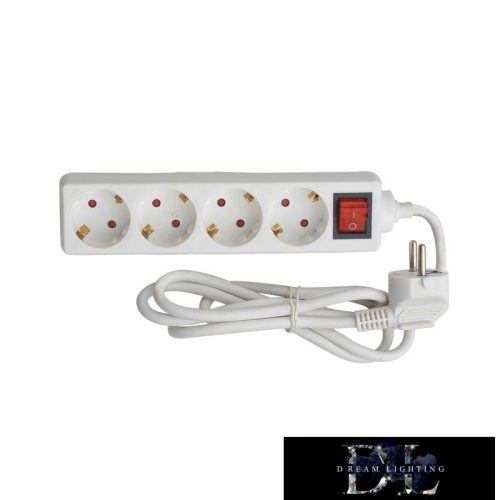 ELDLUX Hosszabbító kapcsolóval 4 aljzat 5m x 1.5㎟ IP20 fehér